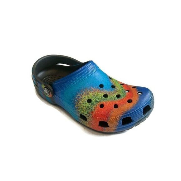Crocs Classic Mens Size 4 Womens Size 6 Slip On Spray Dye Clog Shoes Sandals - Picture 1 of 8